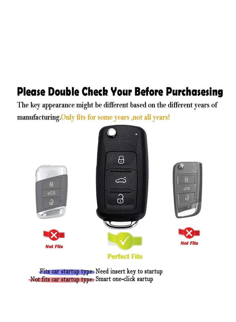 Y&D SYOSI Key Fob Cover for vw fob Volkswagen Jetta Beetle Passat Touran Tiguan Skoda Accessories Premium Soft TPU Anti-dust Full Protection 3 Buttons - Image 3