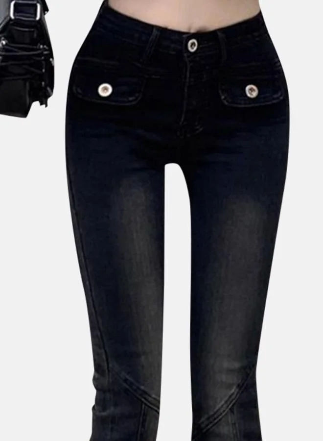 YUNIQEE Blue Flared Fit High-Rise Light Fade Denim Jeans