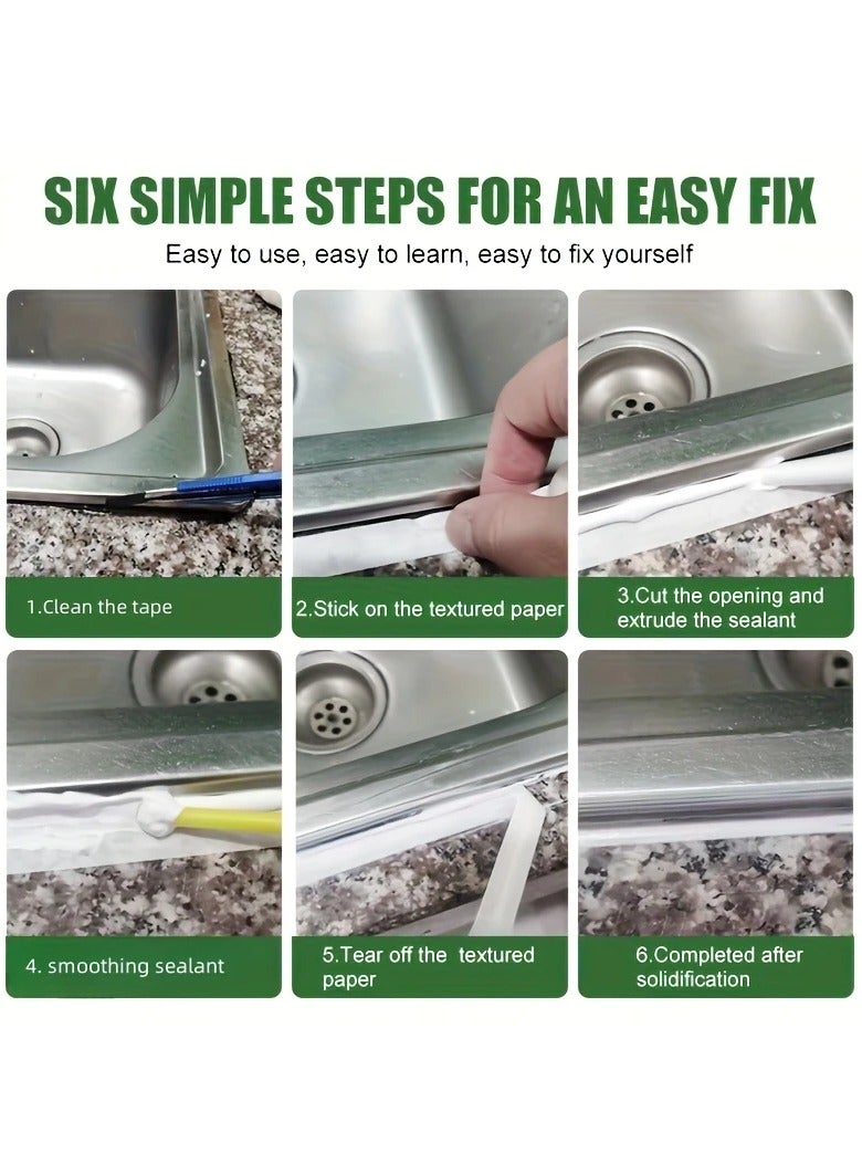 PAMEER Waterproof Tile Repair Adhesive - Kitchen and Bathroom Crack Sealant, Easy-to-Use White Grout Filler - Image 5