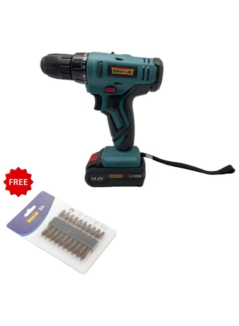 ROBUSTLINE Robustline Cordless Drill Machine High-power Wireless Rechargeable Hand Drill 14.4V - Image 2