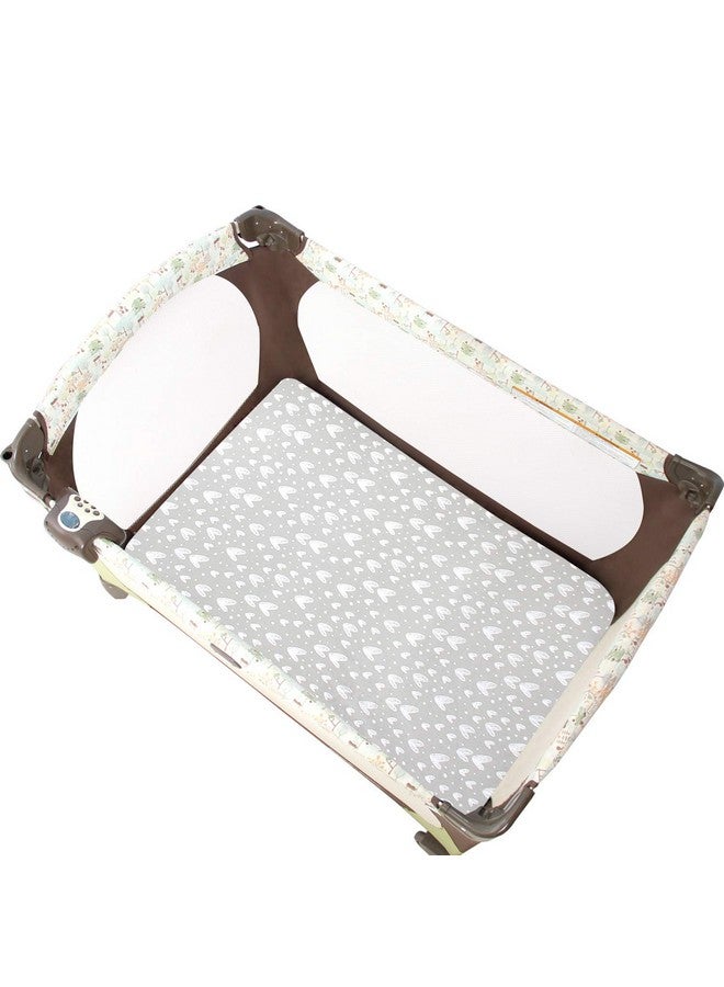 Biloban Pack And Play Sheets Fitted, 2 Pack Playard Sheets Fits For Graco Pack N Play Mattress, 100% Jersey Knit Cotton Mini Crib Sheets For Baby Boys & Gril - Image 2