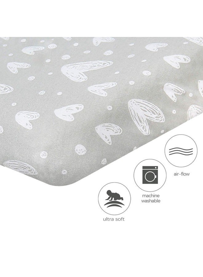 Biloban Pack And Play Sheets Fitted, 2 Pack Playard Sheets Fits For Graco Pack N Play Mattress, 100% Jersey Knit Cotton Mini Crib Sheets For Baby Boys & Gril - Image 4