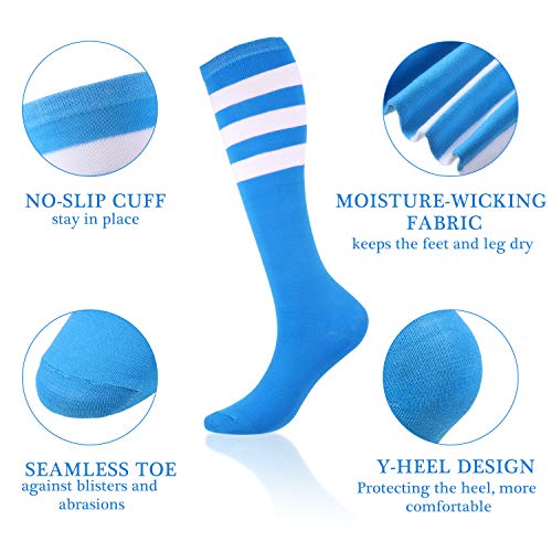 Syhood 6 Pairs Neon Knee High Socks Stretchy Roller Skate Socks for Women, Men, Soccer Softball Team Sports(Bright Color) - Image 3