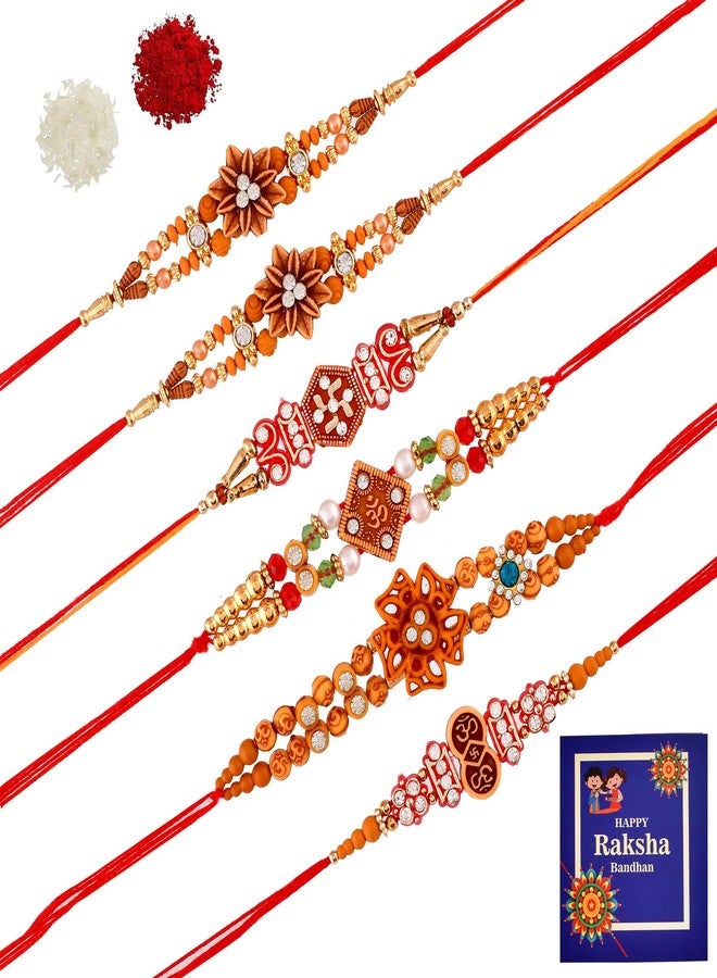 Pride Store Rakhi, Rakhi for brother Pack of 6 Rakhi, 1 TilaK Pack, 1 Greeting Card - Image 1