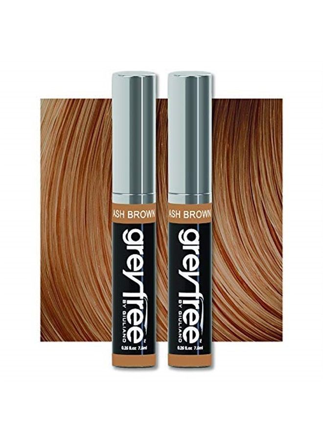Greyfree Root touch up, temporary hair color to cover gray hairlines, eyebrows, Mustache & Beards Greyfree 2 PACK (ASH BROWN) - Image 1