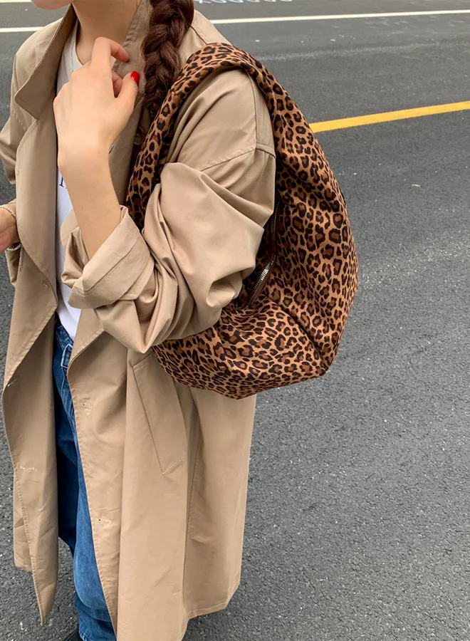 Take Two leopard print zip closure shoulder bag
