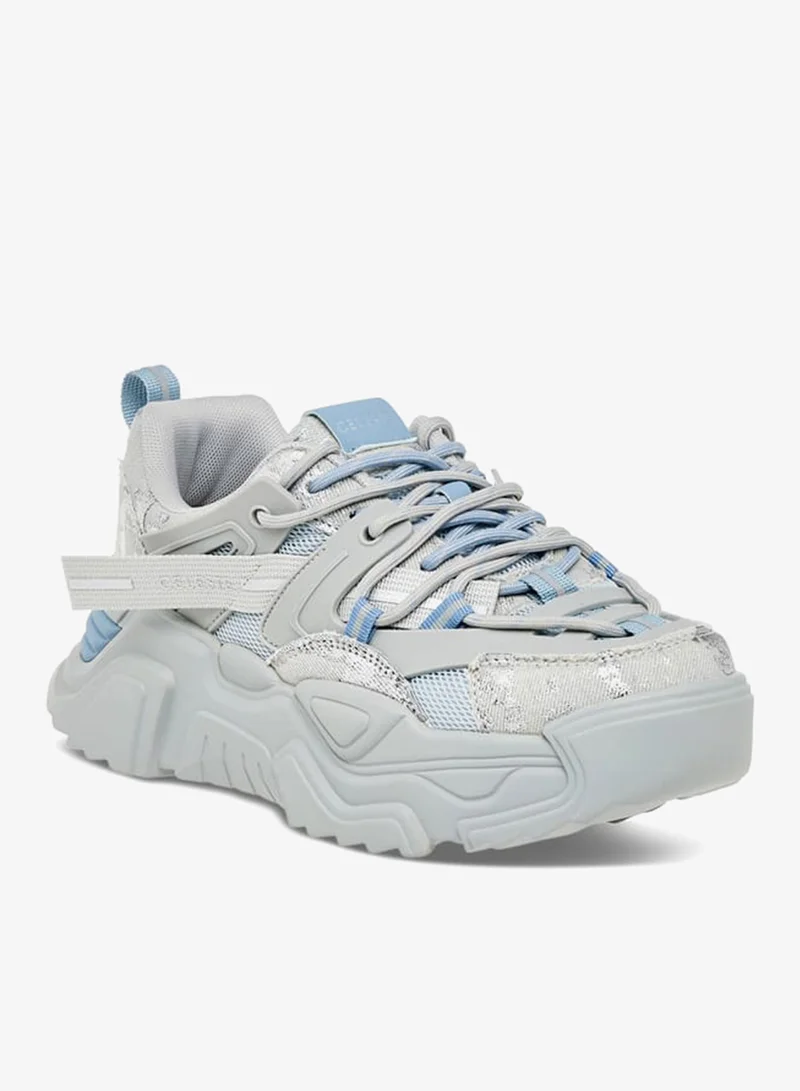 سيليست سنيكرز نسائي بنعل سميك بتفاصيل جانبية وإغلاق برباط