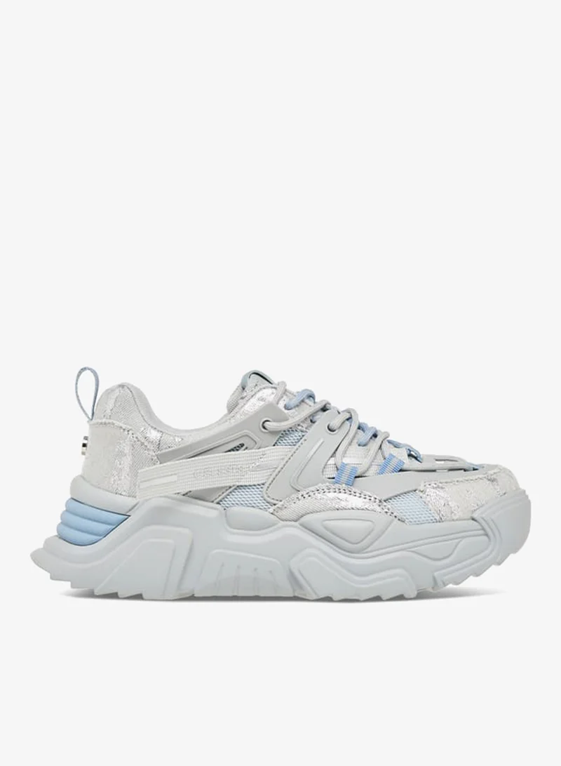 سيليست سنيكرز نسائي بنعل سميك بتفاصيل جانبية وإغلاق برباط