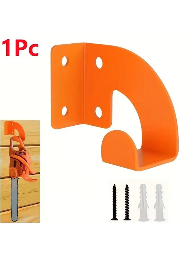 Heavy Duty Wall Mounted Chainsaw Hanger Garage Garden Storage Tool Rack Brilliant Orange - Image 1