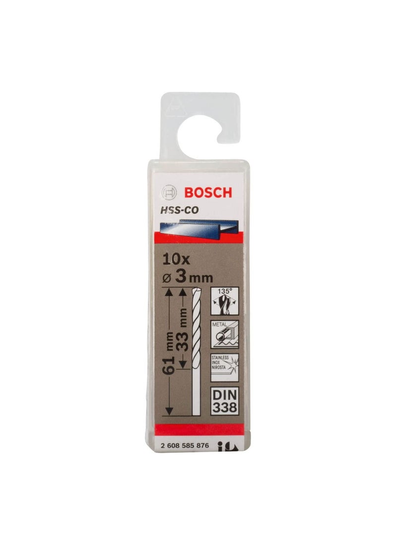 BOSCH - Bosch Metal Drill Bits Hss-Co P10-Hss-Co-3.0 mm Tools Accessories, 2608585876 - Image 1