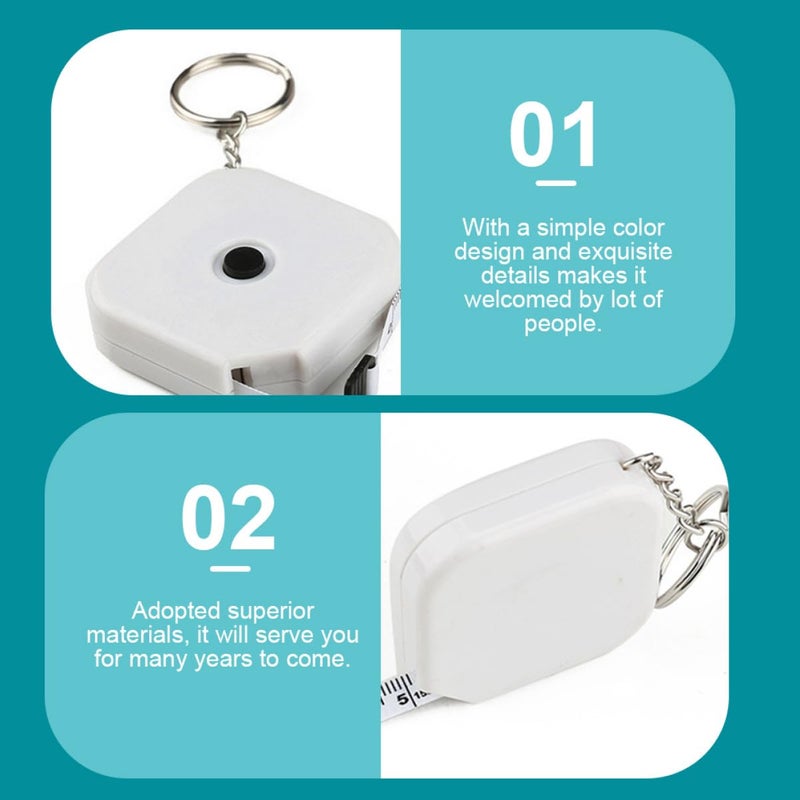 3 Pack Retractable Keychain Tape Measure Square Shape For Sewing Fitness Home - Image 4