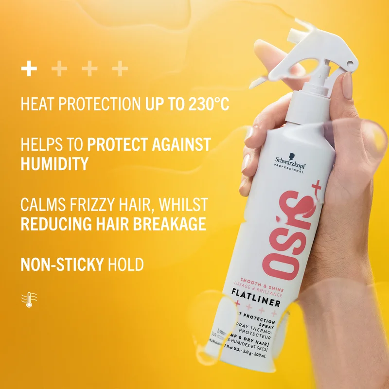 Schwarzkopf Professional  Osis Flatliner Heat Protection Spray - Light Hold - 200ml  | Best Price UAE
