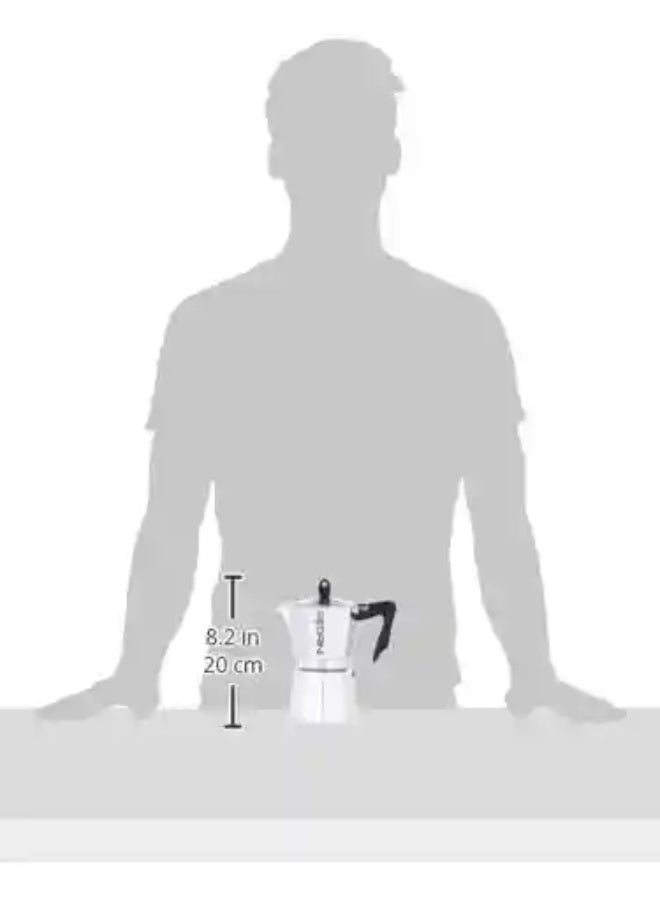 Pedrini Coffee Machine 9084 | 6-Cup Stovetop Espresso Maker | Polished Aluminum Moka Pot for Rich, Authentic Coffee | Durable & Stylish Italian-Inspired Design - Image 4