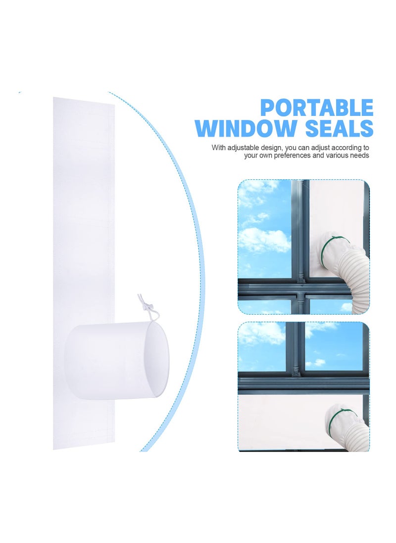 Generic - Adjustable Portable AC Window Kit, 2 Set Window Seal for Air Conditioners, Includes Drawstring and Adhesive Fastener for Casement Windows and Doors (34 to 64 Inches) - Image 1