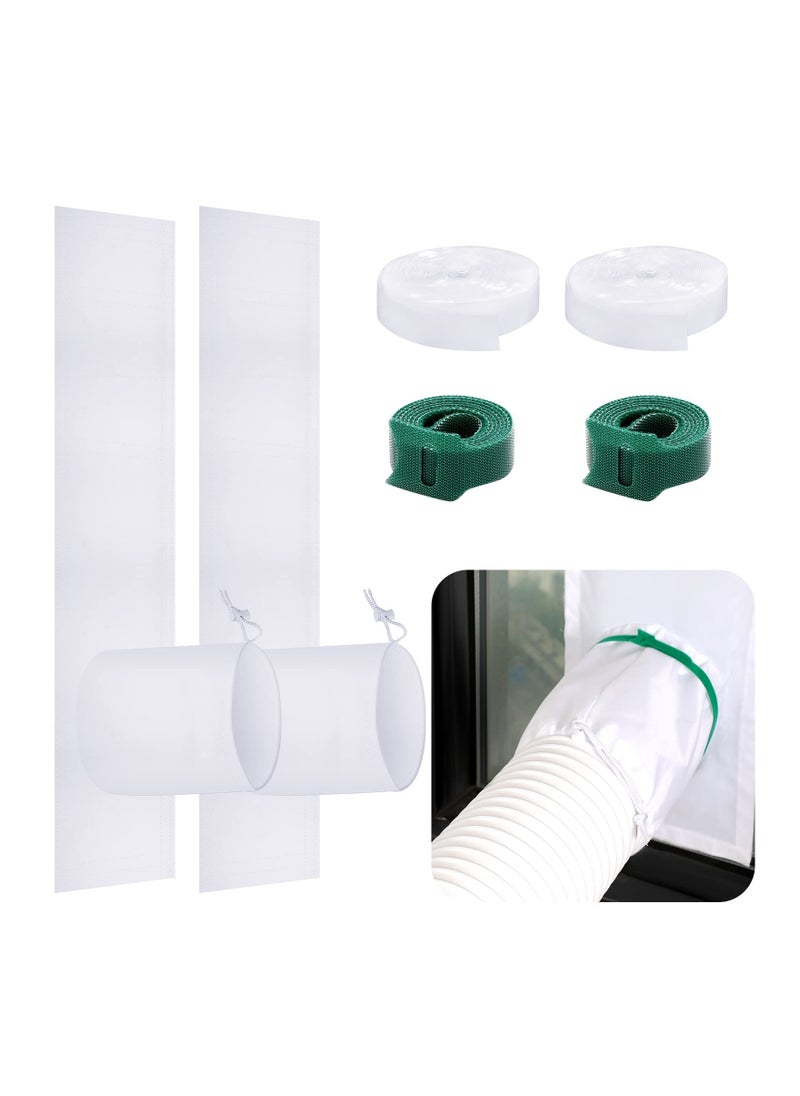 Generic - Adjustable Portable AC Window Kit, 2 Set Window Seal for Air Conditioners, Includes Drawstring and Adhesive Fastener for Casement Windows and Doors (34 to 64 Inches) - Image 1
