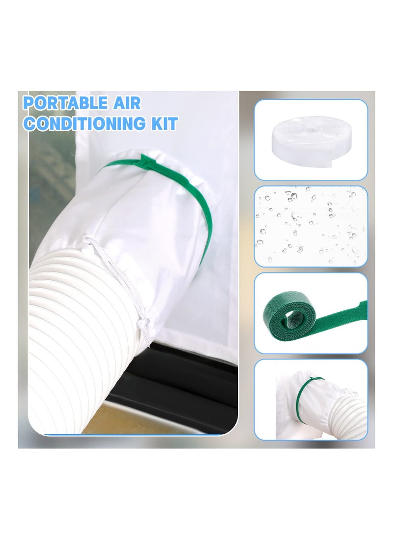 Generic - Adjustable Portable AC Window Kit, 2 Set Window Seal for Air Conditioners, Includes Drawstring and Adhesive Fastener for Casement Windows and Doors (34 to 64 Inches) - Image 1