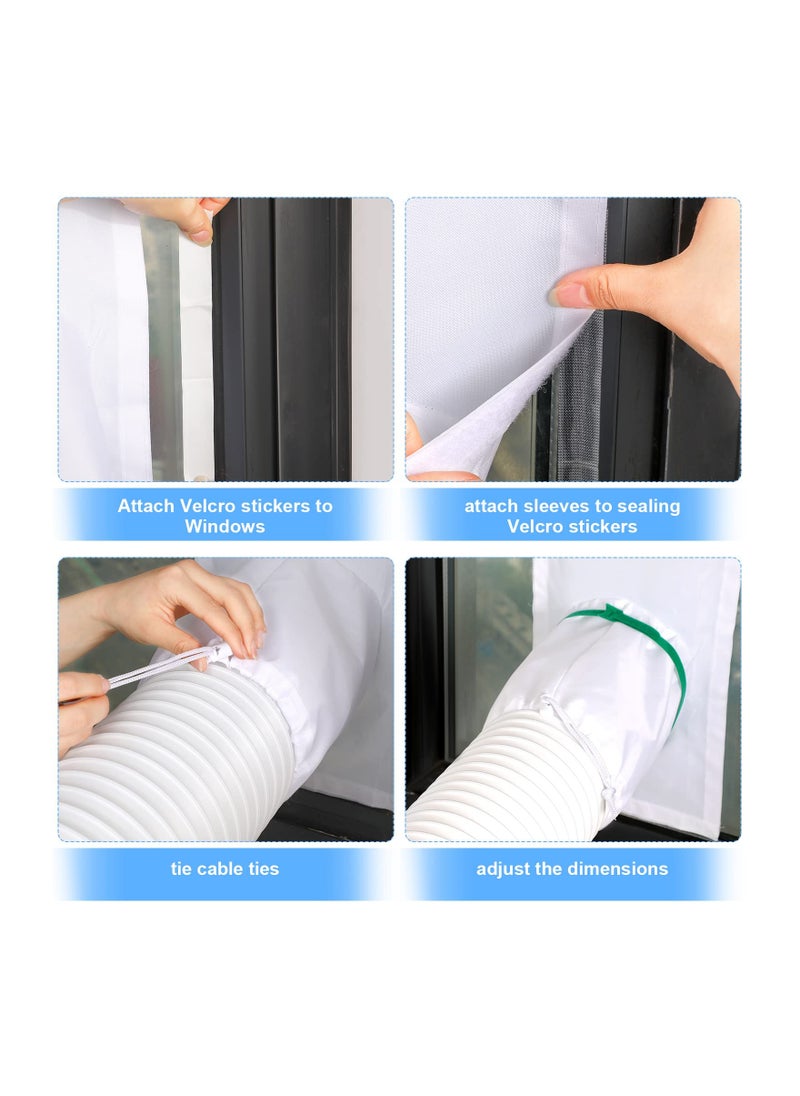 Generic - Adjustable Portable AC Window Kit, 2 Set Window Seal for Air Conditioners, Includes Drawstring and Adhesive Fastener for Casement Windows and Doors (34 to 64 Inches) - Image 1