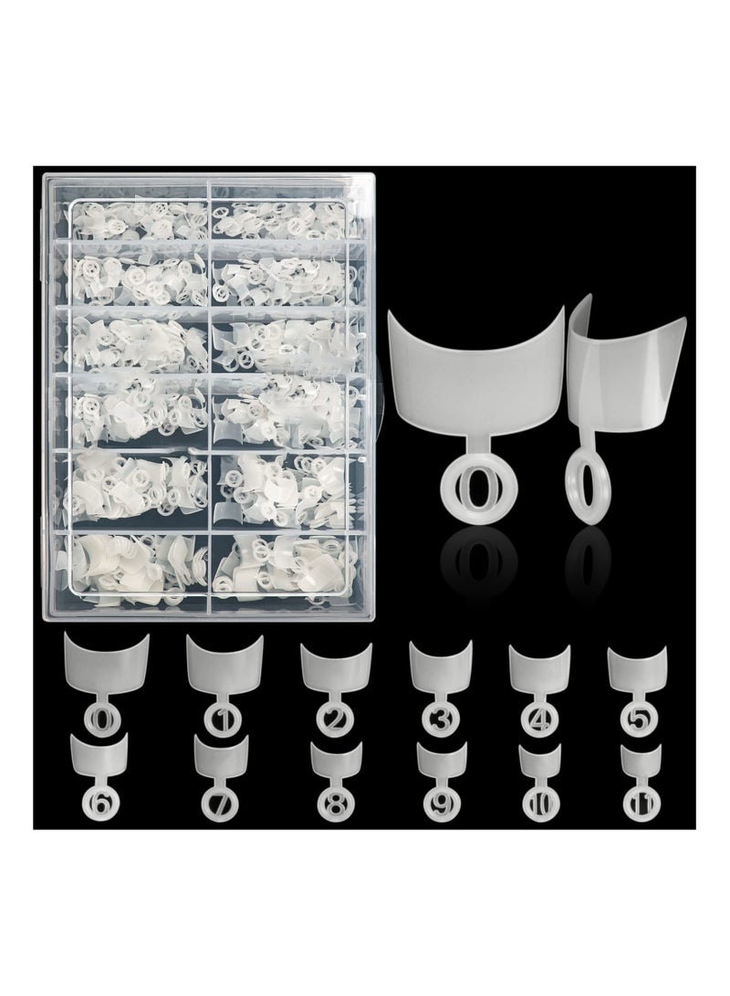 600PCS Short French Style Half Cover False Nails, White Acrylic Nail Tips in 12 Sizes with Box for DIY Nail Art at Home and Salons. Perfect for Creative Nail Designs! - Image 1