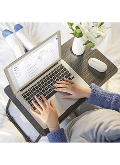 SKY-TOUCH SKY-TOUCH Foldable Laptop Desk for Bed Couch, Adjustable Height Tilt Portable Laptop Stand for Desk, Small Lap Desk, Non-slip Table for Computer and Writing, PC Tray Table with Cup Holder for Sofa  - Image 4