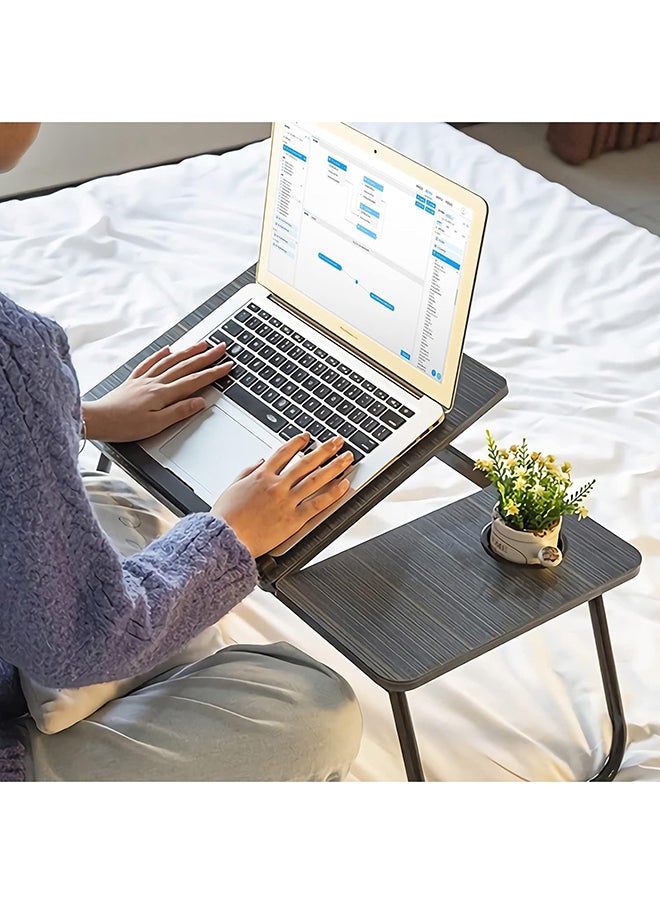 SKY-TOUCH SKY-TOUCH Foldable Laptop Desk for Bed Couch, Adjustable Height Tilt Portable Laptop Stand for Desk, Small Lap Desk, Non-slip Table for Computer and Writing, PC Tray Table with Cup Holder for Sofa  - Image 5