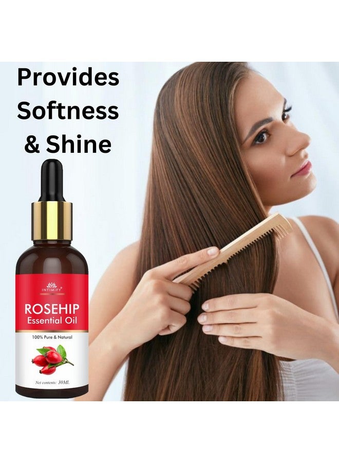 INTIMIFY زيت الورد البري للوجه | زيت للوجه لبشرة متألقة ونمو الشعر | لجميع أنواع البشرة | للرجال والنساء | 30 مل - Image 3