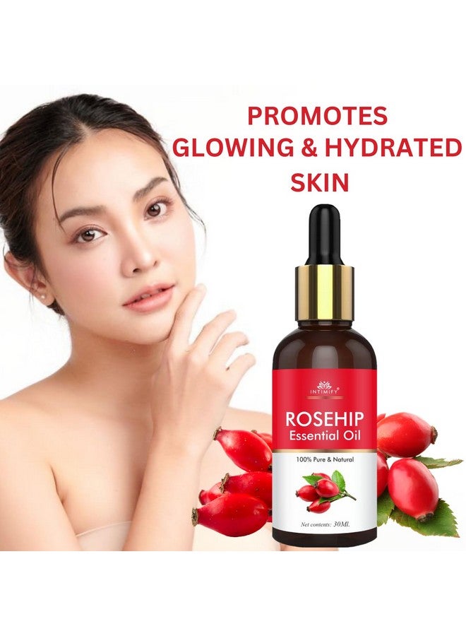 INTIMIFY زيت الورد البري للوجه | زيت للوجه لبشرة متألقة ونمو الشعر | لجميع أنواع البشرة | للرجال والنساء | 30 مل - Image 2