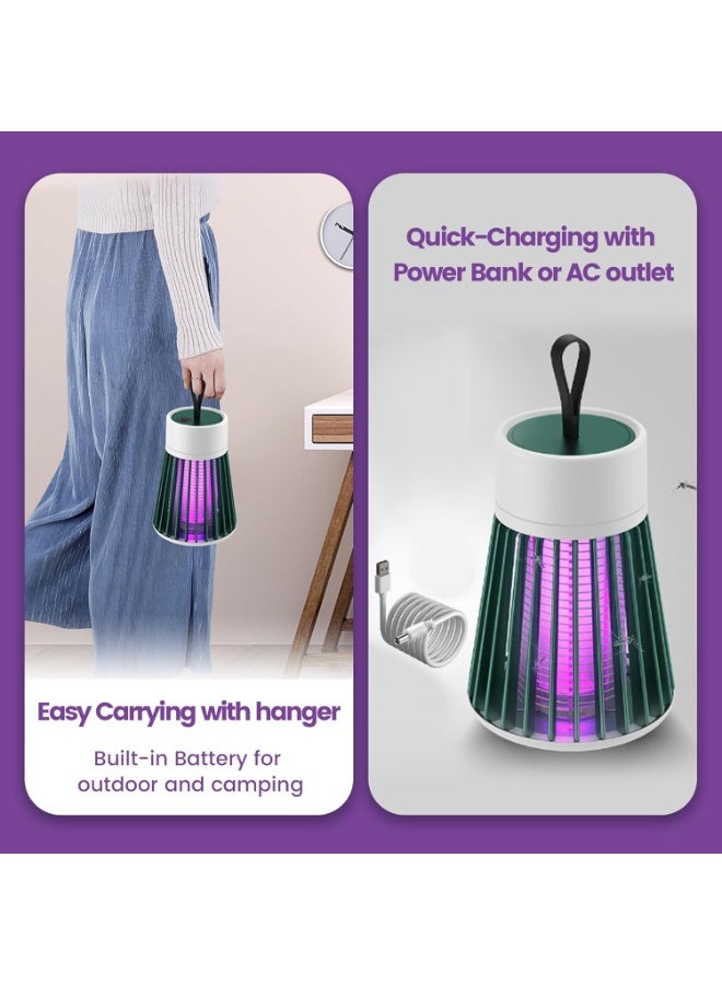 Bluejw Bug Zapper Indoor Mosquito Dunks Mosquito Zapper Fly Traps Outdoor Fruit Fly Traps Portable Flying Insect Trap for Patio Garden Home Picnic Camping Green - Image 4