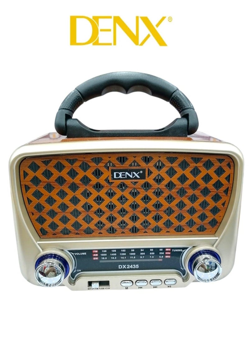 Denx Rechargeable Radio, Portable Radio AM FM Transistor with Best Sound, Solar/Battery Operated Radio, Support TF Card/USB Playing - Image 2