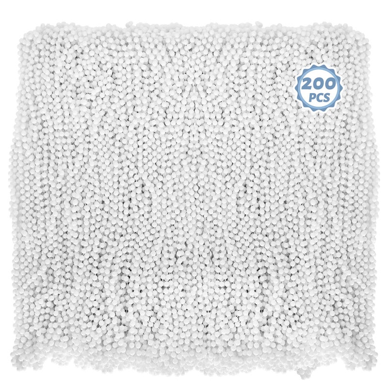 Huskein 200 PCS Beaded Necklace 33 Mardi Gras Beads White Bead Necklace Bulk Mardi Gras Party Costume Accessories Parade Favors Beads Bulk for Wedding Party Favors Supplies Decor - Image 3