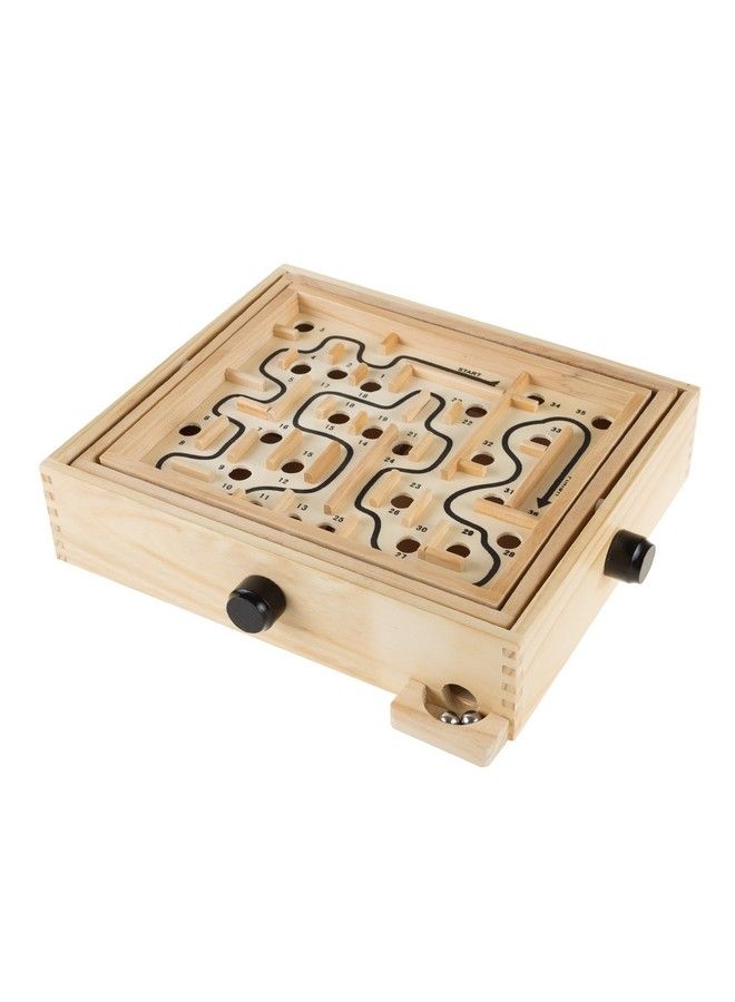 Hey! Play! Labyrinth Wooden Maze Game With Two Steel Marbles Puzzle Game For Adults Boys And Girls By Hey! Play! Tan - Image 2