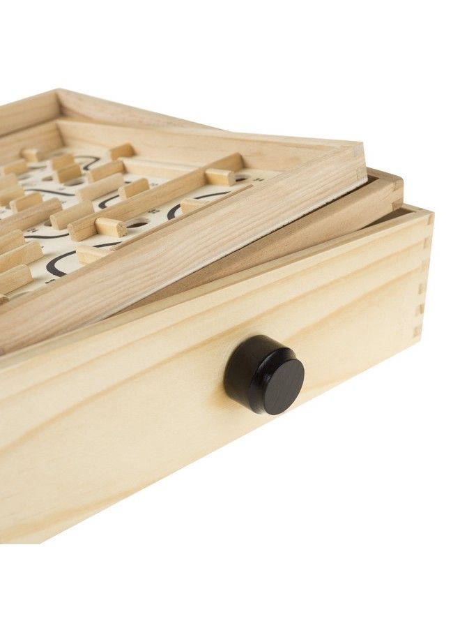 Hey! Play! Labyrinth Wooden Maze Game With Two Steel Marbles Puzzle Game For Adults Boys And Girls By Hey! Play! Tan - Image 5