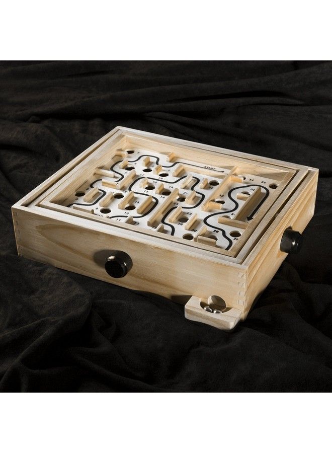 Hey! Play! Labyrinth Wooden Maze Game With Two Steel Marbles Puzzle Game For Adults Boys And Girls By Hey! Play! Tan - Image 3