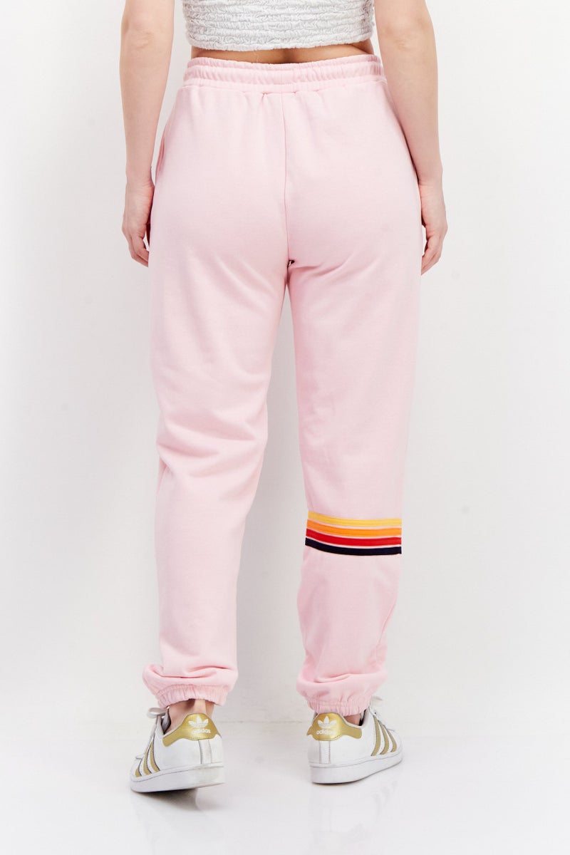 Ocean Pacific Women Drawstring Embroidered Logo Sweatpants, Pink - Image 2