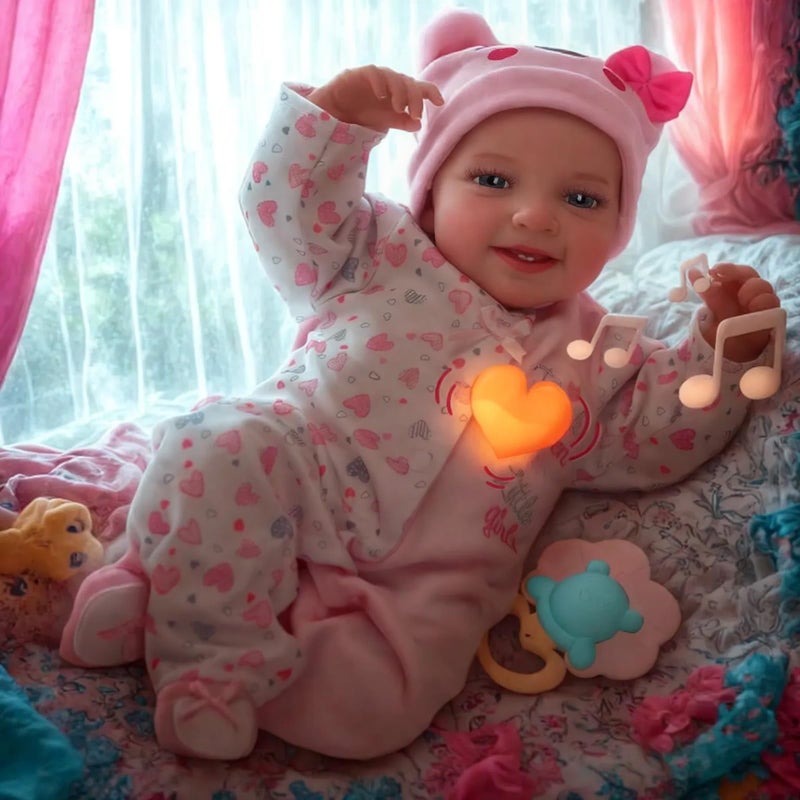 BABESIDE Reborn Baby Dolls with Heartbeat Coos Breathing Leen 20Inch Sweet Smile RealisticNewborn Baby Dolls Soft Body Baby Girl Dolls Look Real for Kids Age 3 - Image 2