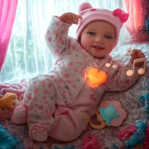 BABESIDE Reborn Baby Dolls with Heartbeat Coos Breathing Leen 20Inch Sweet Smile RealisticNewborn Baby Dolls Soft Body Baby Girl Dolls Look Real for Kids Age 3 - Image 1