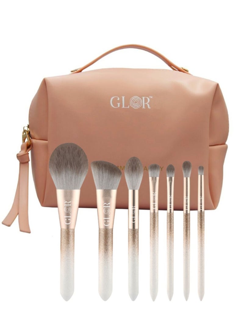 GLOR Glor Cosmetic bag Plus 7 Makeup Brush Set - Image 1