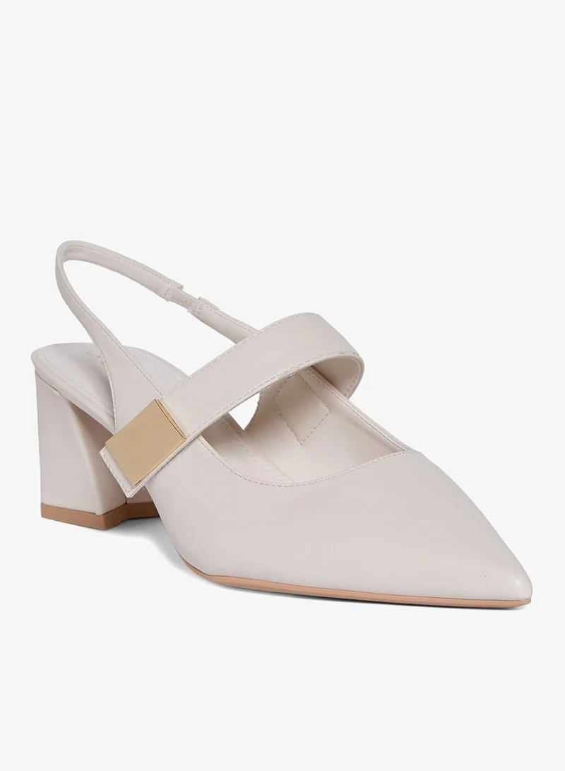 Geoomnii BEIGE Geoomnii Mid Heel Mules for Women – Stylish Backless Slip-On Heels for Office, Party & Everyday Wear for Women | Best Price UAE