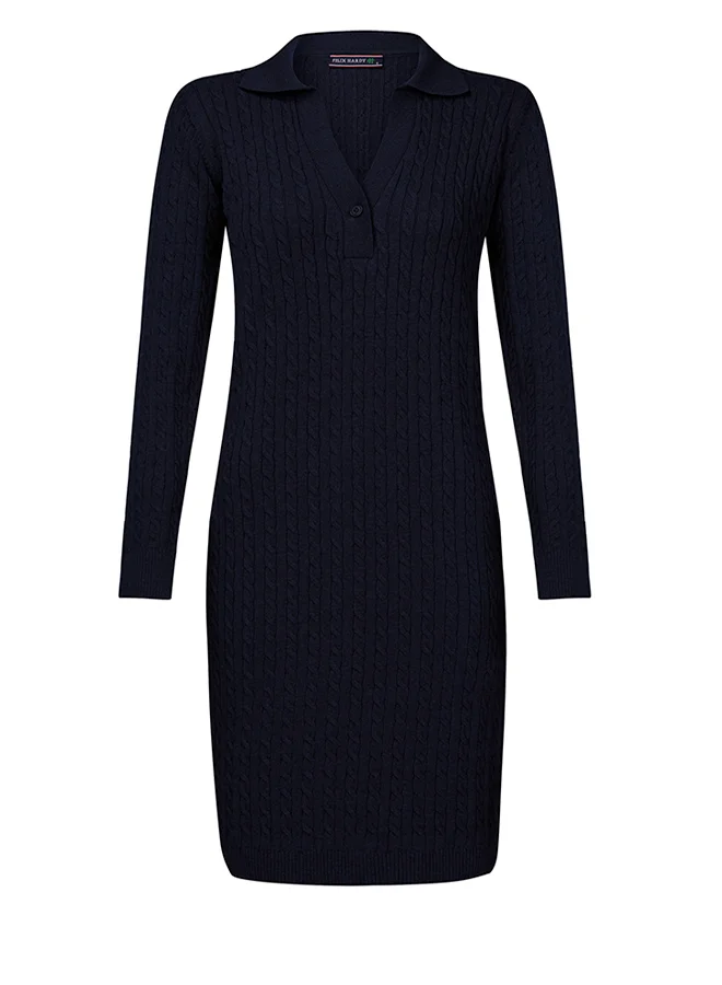FELIX HARDY Long Sleeve Cable Knit Dress