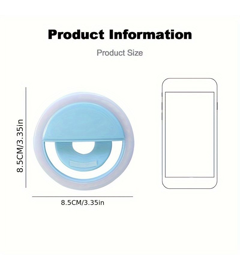 CLEANTRUST إضاءة حلقية LED بيضاء قابلة لإعادة الشحن للتصوير الذاتي وتسجيل الفيديو - Image 2