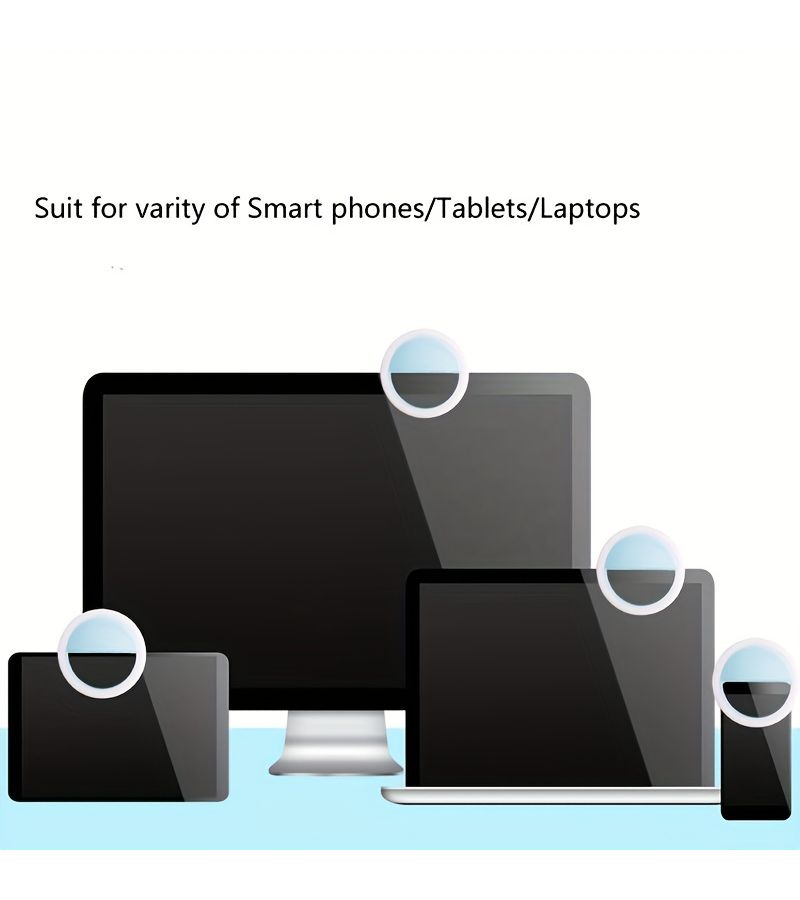 CLEANTRUST إضاءة حلقية LED بيضاء قابلة لإعادة الشحن للتصوير الذاتي وتسجيل الفيديو - Image 4