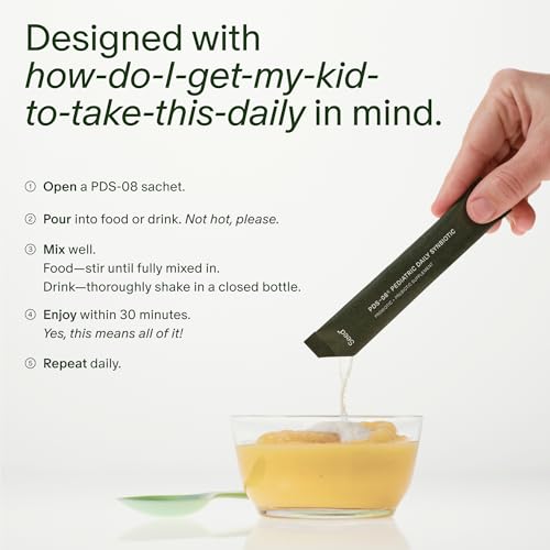 Seed PDS-08 Pediatric Daily Synbiotic - Fiber-Based Prebiotic & Probiotic for Kids - Digestive Health, Regularity, Constipation Relief - Ages 3-17 - Vegan and Shelf-Stable - 30 Sachets (30-Day Supply) - Image 3