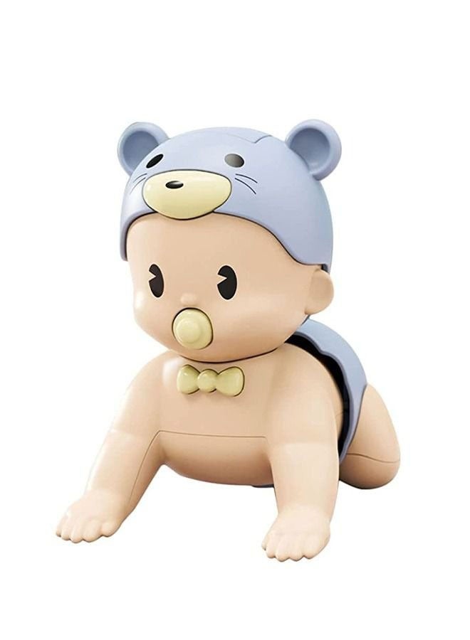 بايبي دمية زحف موسيقية ، لعبة زحف ، لعبة تفاعلية لطيفة للأطفال الصغار - أزرق - Image 1