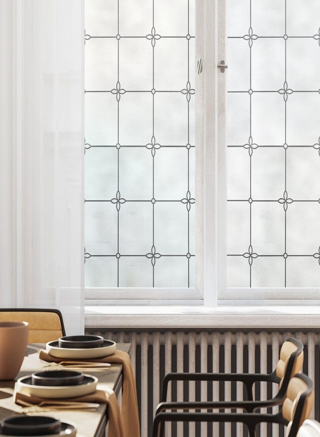 آرت سكيب آرتسكيب فيكتوريا | غشاء نافذة للخصوصية بنمط زجاج معشق | غير لاصق ويوفر حماية من الأشعة فوق البنفسجية | سهل التركيب والإزالة | 91 × 183 سم - Image 1