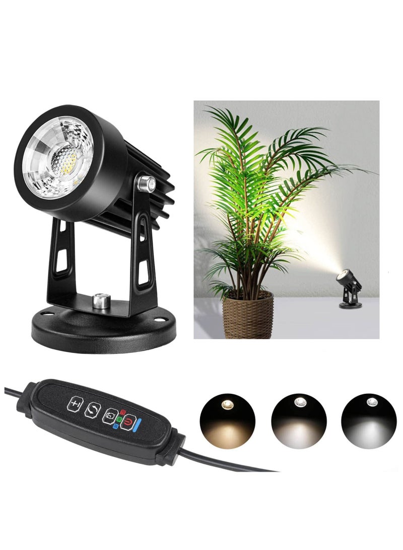 Dominy Dimmable LED Spot Lights Indoor Uplighting - 3W USB Powered Floor Spot Lights Uplights Indoor Accent Light for Plants with 3 Color Lighting Modes & Auto On/Off Timer Function(3h,6h,9h), (Black) - Image 1
