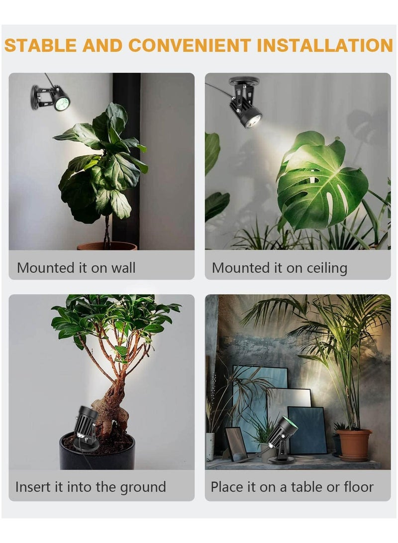 Dominy Dimmable LED Spot Lights Indoor Uplighting - 3W USB Powered Floor Spot Lights Uplights Indoor Accent Light for Plants with 3 Color Lighting Modes & Auto On/Off Timer Function(3h,6h,9h), (Black) - Image 4