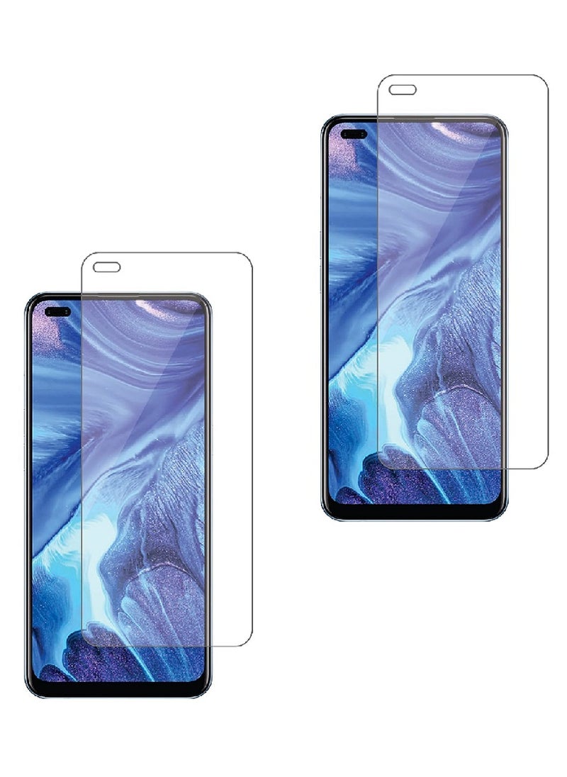 Super 2 Pieces  Tempered Glass Screen Protector Clear Designed For Oppo Reno4 Full Screen Coverage And Bubble Free - Image 1