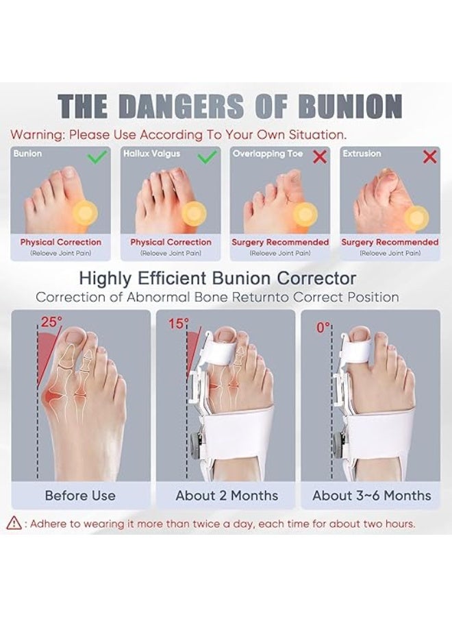 Bunion Corrector & Adjustable Toe Separator with Flexible Strap – Medical-Grade Support for Pain Relief – Easy-to-Wear for Men & Women (Right/Left Foot) - Image 2