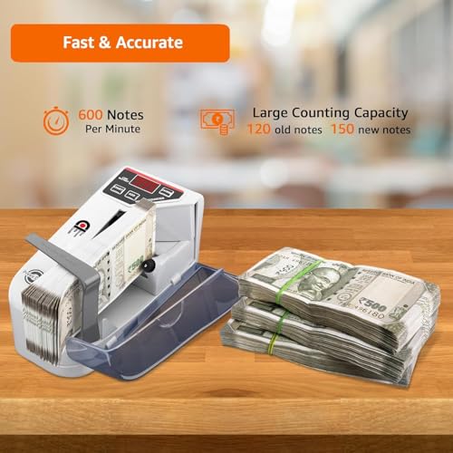 COI Portable LED Mini Note Counting Machine with UV/WM Detection, Auto-Shutoff — Fast Currency Counter for Home, Office & Business (Indian Rupees) - Image 3