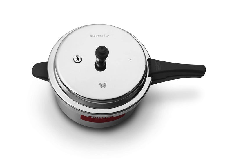 Butterfly Cordial 5 Litres Pressure Cooker | Outer Lid | Induction & Gas Stove Compatible | Food Grade Virgin Aluminium | ISI Certified | Silver - Image 3