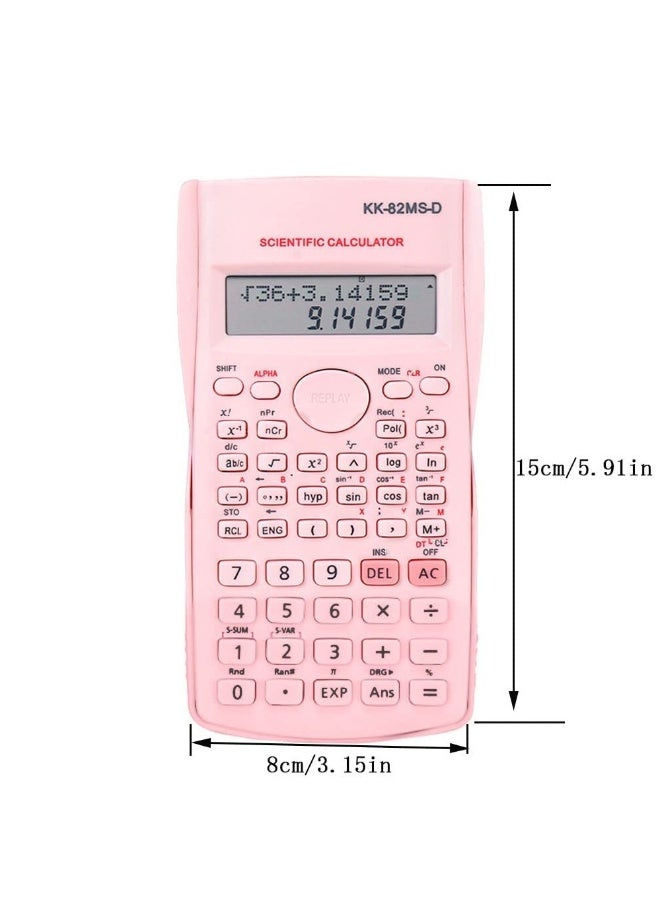 SYOSI 2 Pcs Scientific Calculators, Engineering Scientific Calculator with 240 Functions, Scientific Calculator with Digital LCD Display for Students, Teachers and Business Use (Pink, Blue) - Image 5